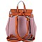 Two-Tone Flap Fashion Backpack Wallet Set