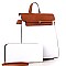 Two-Tone Flap Fashion Backpack Wallet Set