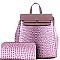 Crocodile Embossed Fashion Backpack Wallet Set