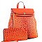 Crocodile Embossed Fashion Backpack Wallet Set