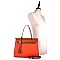 Hardware Tassel Accent Two-Tone Satchel Wallet Set