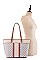 Monogram Two-Tone Shopper Tote Wallet SET