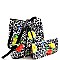Leopard/Butterfly Print Patent Bucket Hobo Wallet SET