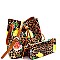 Leopard/Butterfly Print Patent Bucket Hobo Wallet SET