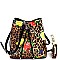 Leopard/Butterfly Print Patent Bucket Hobo Wallet SET