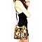 Leopard/Butterfly Print Patent Bucket Hobo Wallet SET