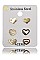 PACK OF 12 FASHIONABLE ASSORTED COLOR 3-PAIR STAINLESS STEEL STUD EARRING SET
