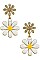 PACK OF 12 CUTE ASSORTED COLOR RHINESTONE FLOWER DANGLE EARRING
