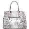 Croc Leatherette with Padlock Large 2Way Bag