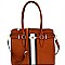Turn-Lock Accent Center Striped Large Tote MH-EW1999