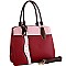 THREE TONE SATCHEL WRISTLET SET