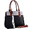 THREE TONE SATCHEL WRISTLET SET