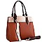 THREE TONE SATCHEL WRISTLET SET