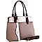 THREE TONE SATCHEL WRISTLET SET