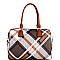 CHECKERED BOSTON SATCHEL WALLET SET