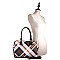 CHECKERED BOSTON SATCHEL WALLET SET