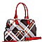 CHECKERED BOSTON SATCHEL WALLET SET