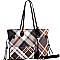 CHECKERED 3 IN 1 TOTE WALLET & WRISTLET SET