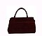 Faux Suede Buckle Satchel