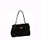 Faux Suede Top Handle Flap Satchel