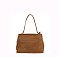 Faux Suede Top Handle Flap Satchel