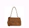 Faux Suede Top Handle Flap Satchel