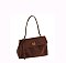 Faux Suede Top Handle Flap Satchel