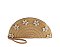 Straw Half Moon Clutch Wristlet