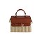 Straw Buckle Flap Crossbody Satchel