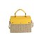 Straw Buckle Flap Crossbody Satchel