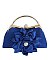 Satin Flower Frame Handle Clutch Evening Bag