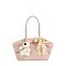 Lace Bow Bag Charm Top Handle Tote Bag