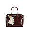 Bag Charm Buckle Top Handle Satchel