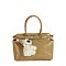 Bag Charm Buckle Top Handle Satchel