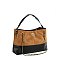 Faux Suede Woven 2 Way Satchel
