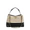 Faux Suede Woven 2 Way Satchel