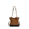 Faux Suede Woven Shoulder Bag