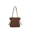 Faux Suede Woven Shoulder Bag