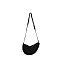 Faux Suede Half Moon Crossbody Bag