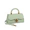 Twist Lock Flap Satchel Crossbody Bag