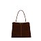 Faux Suede Twist Lock Top Handle Satchel