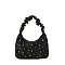 Studded Ruched Handle Satchel