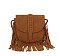 Suede Fringe Flap Crossbody Bag