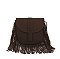 Suede Fringe Flap Crossbody Bag