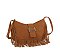 Suede Buckle Flap Fringe Crossbody Bag