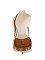 Suede Buckle Flap Fringe Crossbody Bag