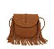 Whipstitch Flap Fringe Crossbody Bag