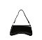Glossy Saddle Flap Shoulder Bag