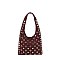 Studded Faux Suede Shoulder Bag