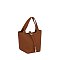 Fashion Buckle Flap 2-in-1 Bucket Bag